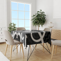 Aotearoa Atua Tangaroa Personalised Tablecloth God Of The Sea Maori Whale Tail Black