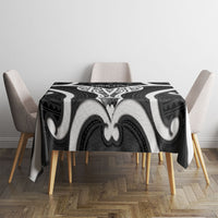 Aotearoa Atua Tangaroa Personalised Tablecloth God Of The Sea Maori Whale Tail Black