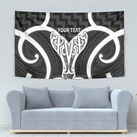Aotearoa Atua Tangaroa Personalised Tapestry God Of The Sea Maori Whale Tail Black