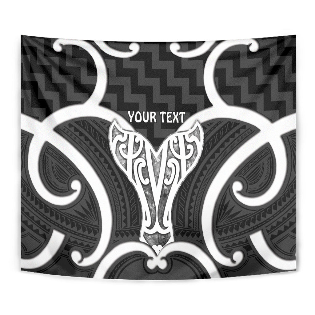 Aotearoa Atua Tangaroa Personalised Tapestry God Of The Sea Maori Whale Tail Black