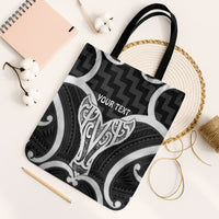 Aotearoa Atua Tangaroa Personalised Tote Bag God Of The Sea Maori Whale Tail Black