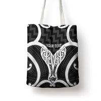 Aotearoa Atua Tangaroa Personalised Tote Bag God Of The Sea Maori Whale Tail Black