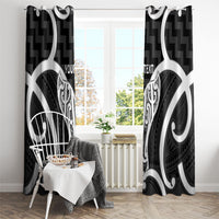 Aotearoa Atua Tangaroa Personalised Window Curtain God Of The Sea Maori Whale Tail Black