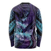 You Matter Suicide Prevention Awareness Long Sleeve Shirt Butterfly Aboriginal Mix Polynesian Pattern