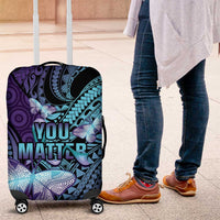 You Matter Suicide Prevention Awareness Luggage Cover Butterfly Aboriginal Mix Polynesian Pattern
