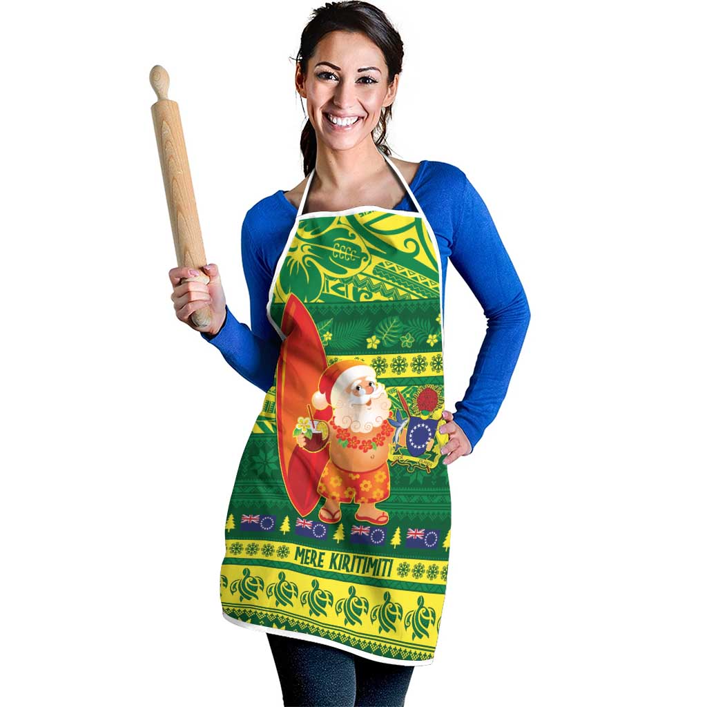 Cook Islands Christmas Apron Surfing Santa Mere Kiritimiti - Polynesian Pride
