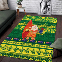 Cook Islands Christmas Area Rug Surfing Santa Mere Kiritimiti - Polynesian Pride