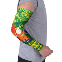 Cook Islands Christmas Arm Sleeves Surfing Santa Mere Kiritimiti - Polynesian Pride