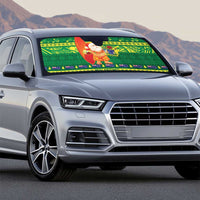 Cook Islands Christmas Auto Sun Shade Surfing Santa Mere Kiritimiti - Polynesian Pride