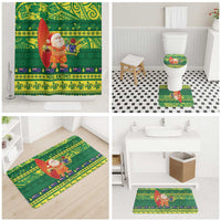 Cook Islands Christmas Bathroom Set Surfing Santa Mere Kiritimiti - Polynesian Pride