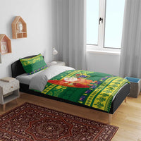 Cook Islands Christmas Bedding Set Surfing Santa Mere Kiritimiti - Polynesian Pride
