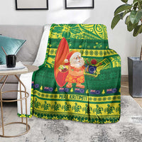 Cook Islands Christmas Blanket Surfing Santa Mere Kiritimiti - Polynesian Pride