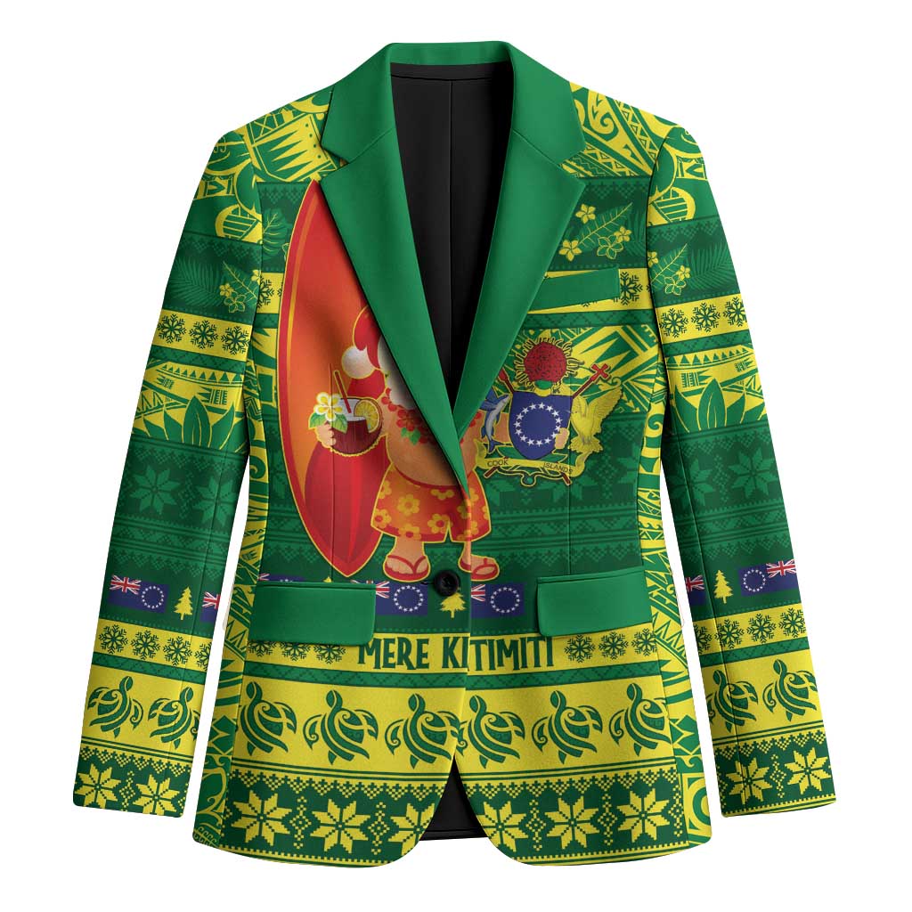 Cook Islands Christmas Blazer Surfing Santa Mere Kiritimiti - Polynesian Pride