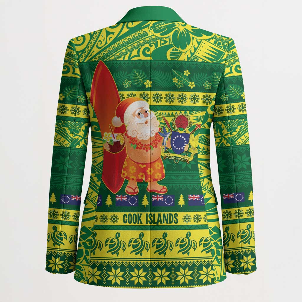 Cook Islands Christmas Blazer Surfing Santa Mere Kiritimiti - Polynesian Pride