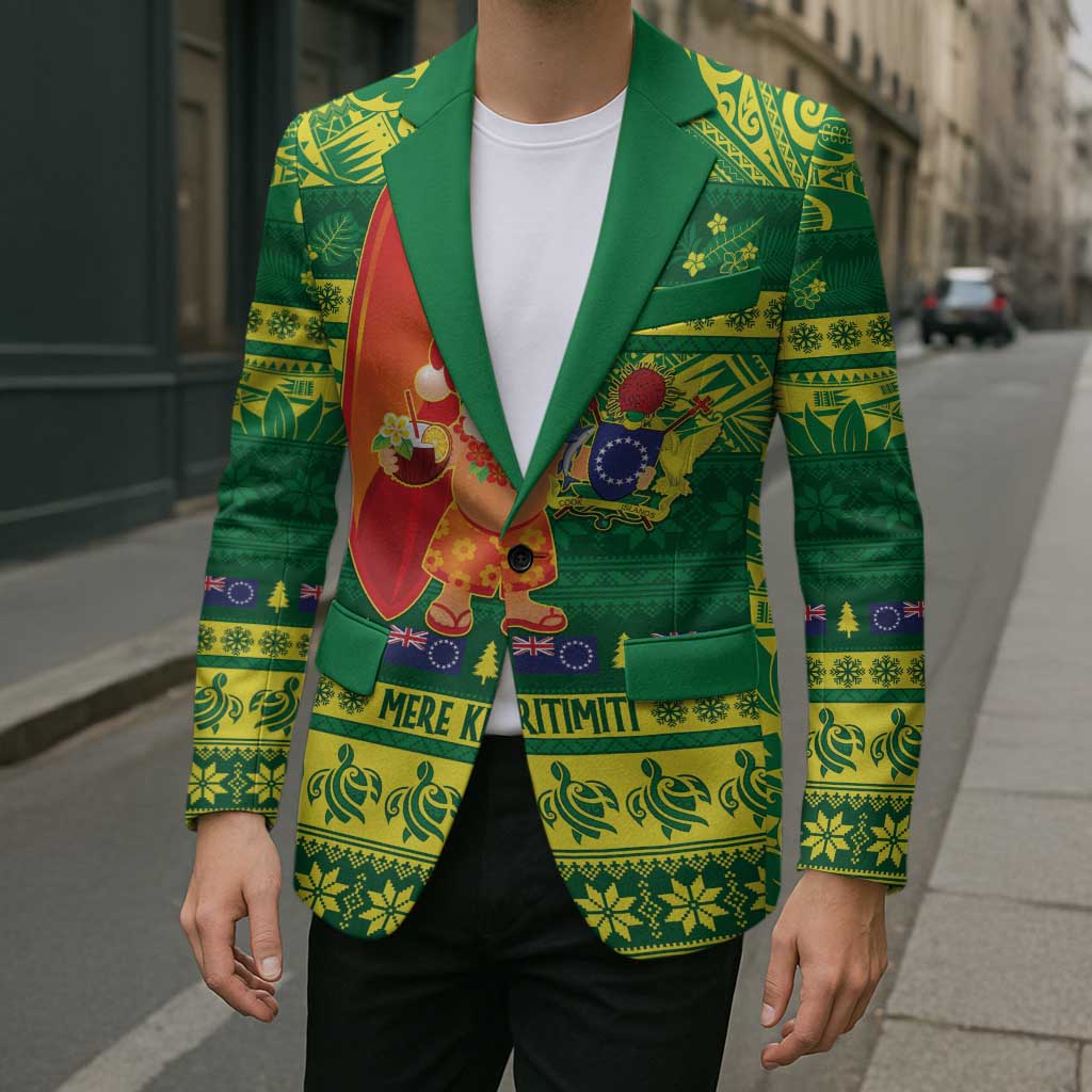 Cook Islands Christmas Blazer Surfing Santa Mere Kiritimiti - Polynesian Pride