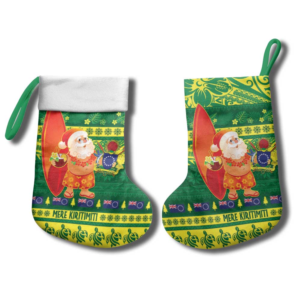 Cook Islands Christmas Stocking Surfing Santa Mere Kiritimiti - Polynesian Pride