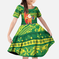 Cook Islands Christmas Family Matching Summer Maxi Dress and Hawaiian Shirt Surfing Santa Mere Kiritimiti - Polynesian Pride