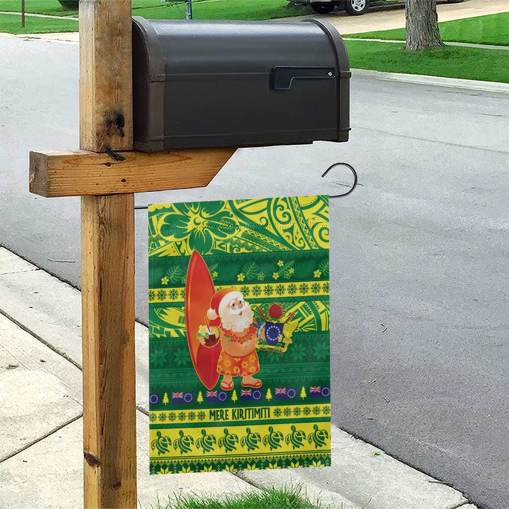 Cook Islands Christmas Garden Flag Surfing Santa Mere Kiritimiti - Polynesian Pride