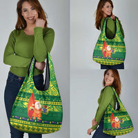 Cook Islands Christmas Grocery Bag Surfing Santa Mere Kiritimiti - Polynesian Pride