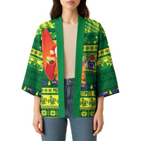 Cook Islands Christmas Kimono Surfing Santa Mere Kiritimiti - Polynesian Pride