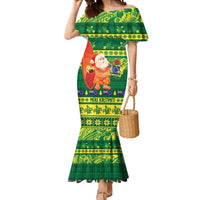 Cook Islands Christmas Mermaid Dress Surfing Santa Mere Kiritimiti - Polynesian Pride