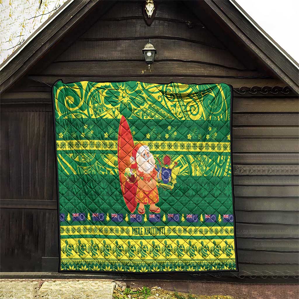 Cook Islands Christmas Quilt Surfing Santa Mere Kiritimiti - Polynesian Pride