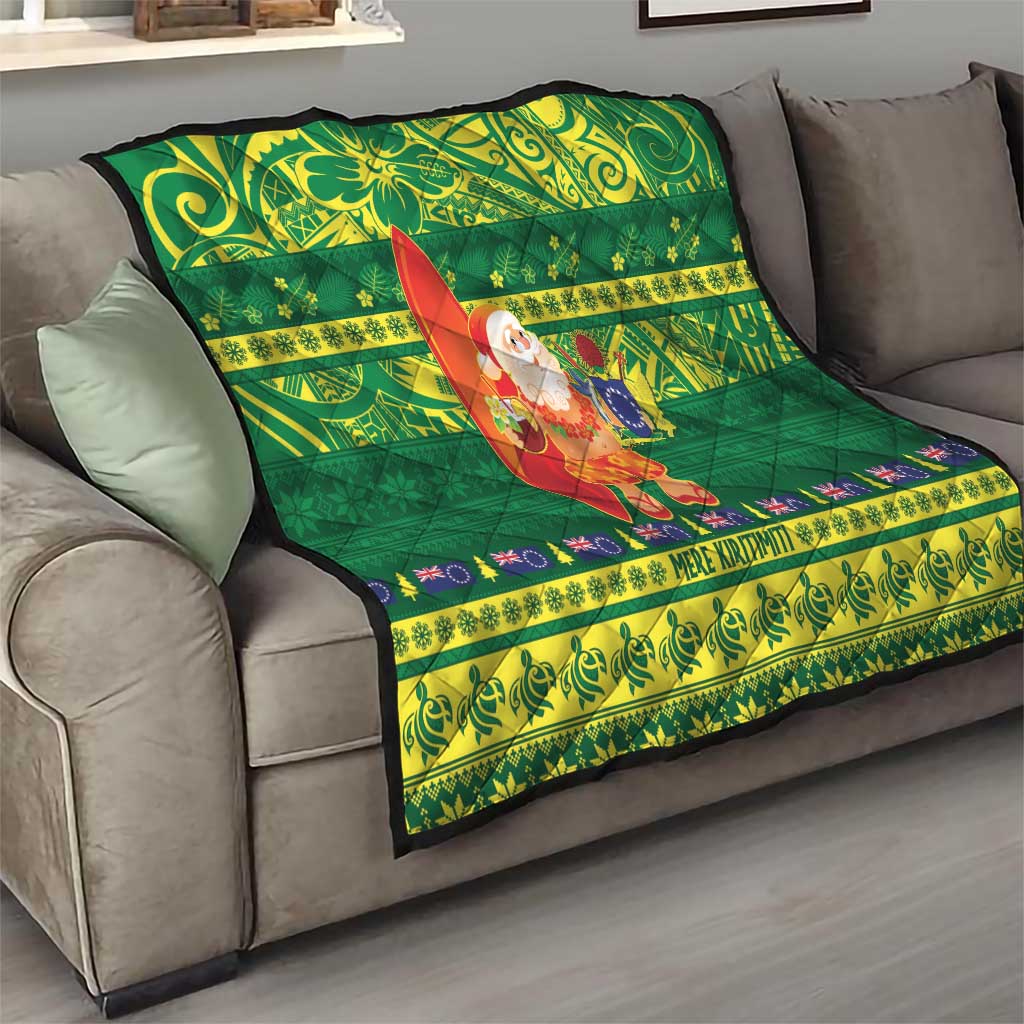 Cook Islands Christmas Quilt Surfing Santa Mere Kiritimiti - Polynesian Pride