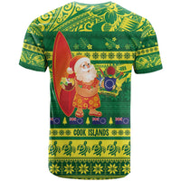 Cook Islands Christmas T Shirt Surfing Santa Mere Kiritimiti - Polynesian Pride