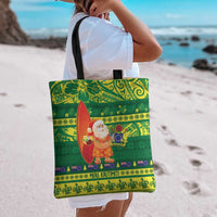 Cook Islands Christmas Tote Bag Surfing Santa Mere Kiritimiti LT14 - Polynesian Pride