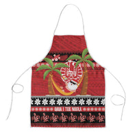 French Polynesia Christmas Apron Tiare Chilling Santa Oaoa I teie Noera - Polynesian Pride