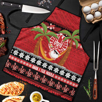 French Polynesia Christmas Apron Tiare Chilling Santa Oaoa I teie Noera - Polynesian Pride