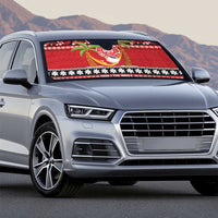 French Polynesia Christmas Auto Sun Shade Tiare Chilling Santa Oaoa I teie Noera - Polynesian Pride