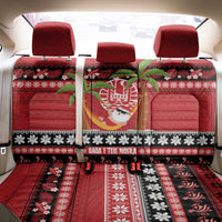 French Polynesia Christmas Back Car Seat Cover Tiare Chilling Santa Oaoa I teie Noera - Polynesian Pride