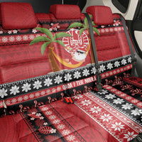 French Polynesia Christmas Back Car Seat Cover Tiare Chilling Santa Oaoa I teie Noera - Polynesian Pride