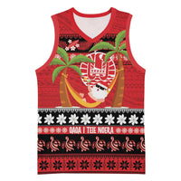 French Polynesia Christmas Basketball Jersey Tiare Chilling Santa Oaoa I teie Noera LT14 Unisex Red - Polynesian Pride