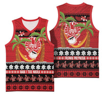 French Polynesia Christmas Basketball Jersey Tiare Chilling Santa Oaoa I teie Noera LT14 - Polynesian Pride