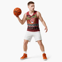 French Polynesia Christmas Basketball Jersey Tiare Chilling Santa Oaoa I teie Noera LT14 - Polynesian Pride