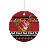 French Polynesia Christmas Ceramic Ornament Tiare Chilling Santa Oaoa I teie Noera - Polynesian Pride
