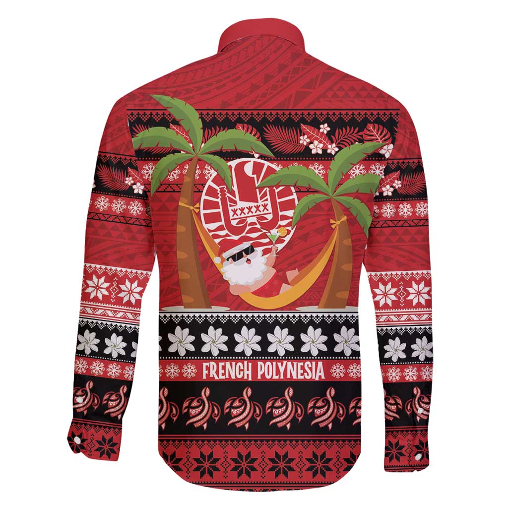 French Polynesia Christmas Family Matching Mermaid Dress and Hawaiian Shirt Tiare Chilling Santa Oaoa I teie Noera - Polynesian Pride