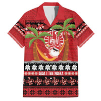 French Polynesia Christmas Family Matching Short Sleeve Bodycon Dress and Hawaiian Shirt Tiare Chilling Santa Oaoa I teie Noera - Polynesian Pride