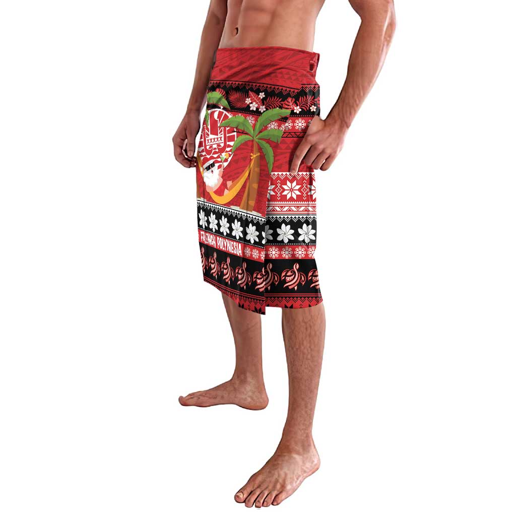 French Polynesia Christmas Lavalava Tiare Chilling Santa Oaoa I teie Noera - Polynesian Pride