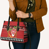 French Polynesia Christmas Leather Bag Tiare Chilling Santa Oaoa I teie Noera - Polynesian Pride