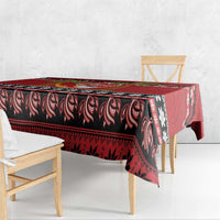 French Polynesia Christmas Tablecloth Tiare Chilling Santa Oaoa I teie Noera - Polynesian Pride