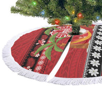 French Polynesia Christmas Tree Skirt Tiare Chilling Santa Oaoa I teie Noera LT14 - Polynesian Pride