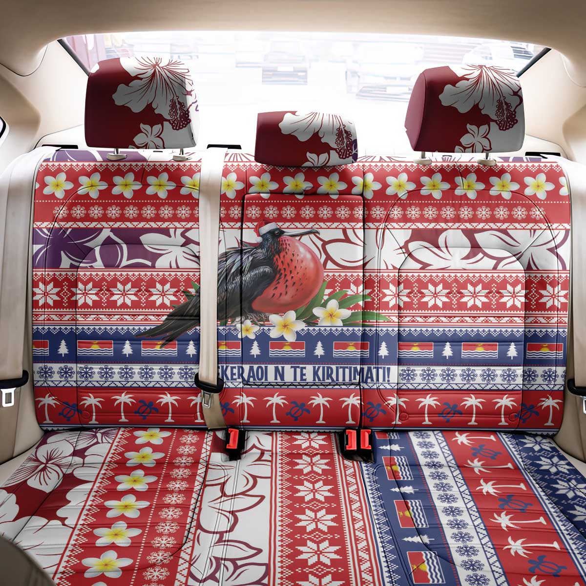 Kiribati Christmas Back Car Seat Cover Frigatebird Santa Tekeraoi n te Kiritimati - Polynesian Pride