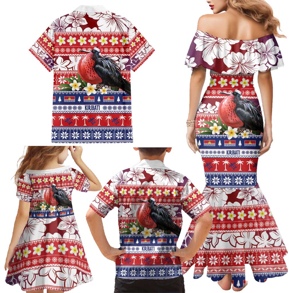 Kiribati Christmas Family Matching Mermaid Dress and Hawaiian Shirt Frigatebird Santa Tekeraoi n te Kiritimati - Polynesian Pride