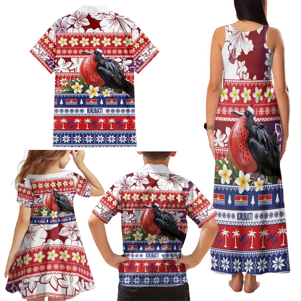 Kiribati Christmas Family Matching Tank Maxi Dress and Hawaiian Shirt Frigatebird Santa Tekeraoi n te Kiritimati - Polynesian Pride