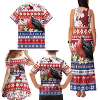 Kiribati Christmas Family Matching Tank Maxi Dress and Hawaiian Shirt Frigatebird Santa Tekeraoi n te Kiritimati - Polynesian Pride