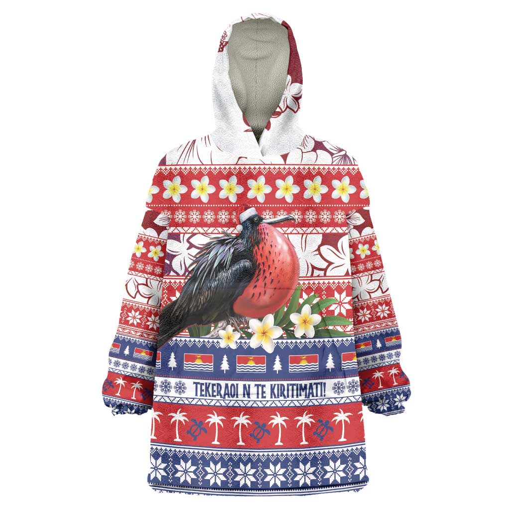 Kiribati Christmas Wearable Blanket Hoodie Frigatebird Santa Tekeraoi n te Kiritimati - Polynesian Pride