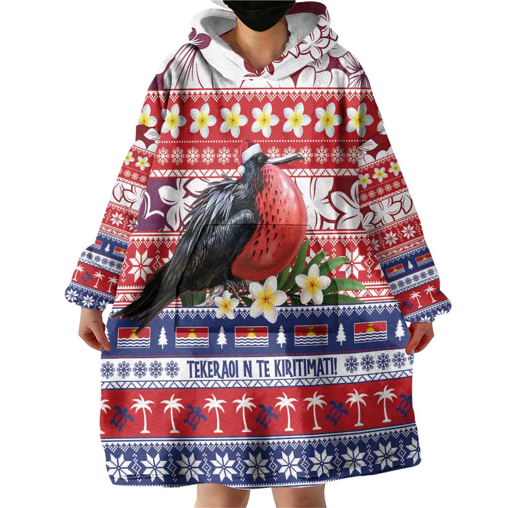 Kiribati Christmas Wearable Blanket Hoodie Frigatebird Santa Tekeraoi n te Kiritimati - Polynesian Pride